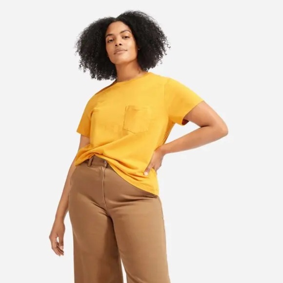 Everlane Tops - Everlane Orange 100% Organic cotton Pocket Boxy Fit Tee Shirt Size Small